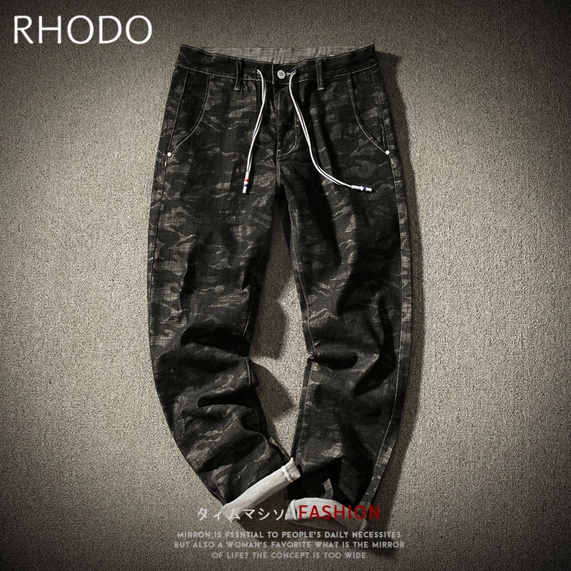 Новый Для мужчин джинсовые штаны Ретро Camo Stretch Свободные мешковатые Прямые