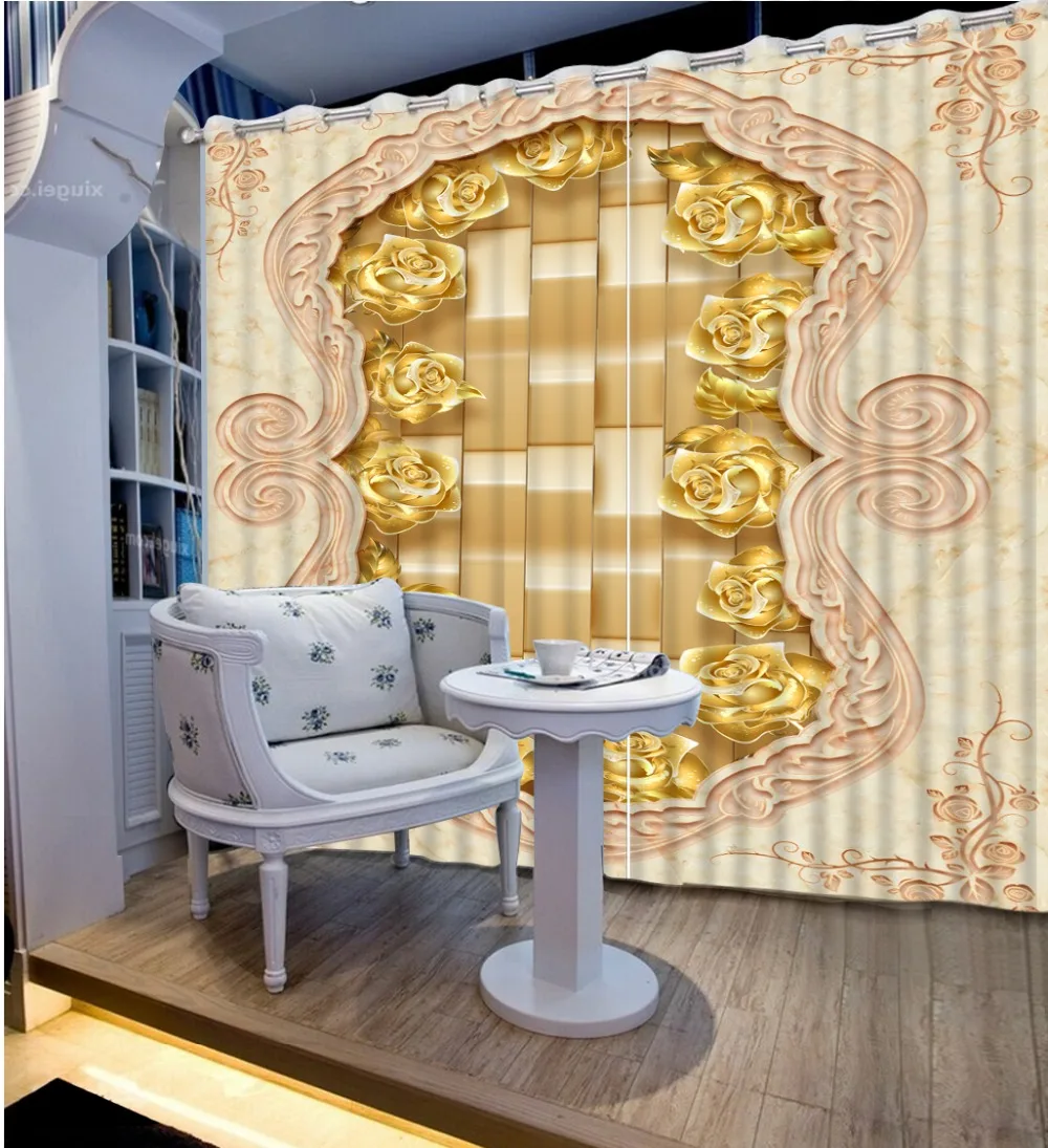Светонепроницаемые шторы с узором в виде роз для спальни оконные кухни домашний