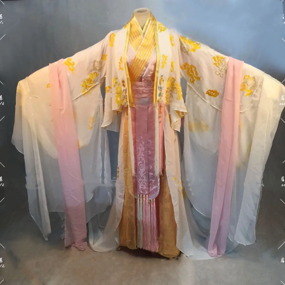 Golden Pink Yun Er Newest TV Play Chinese Hero-Zhao ZiLong of Three Kingdoms Period Actress Same Design Drama Costume Hanfu
