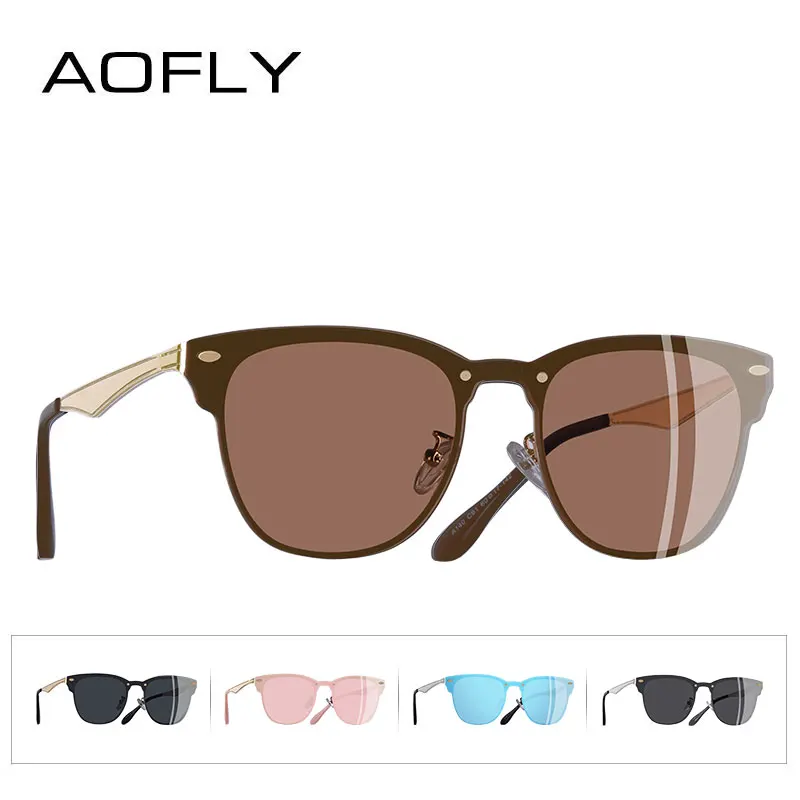 AOFLY, фирменный дизайн, классические женские солнцезащитные очки, Ретро стиль, квадратная металлическая оправа, унисекс, солнцезащитные очки для мужчин, UV400, A140