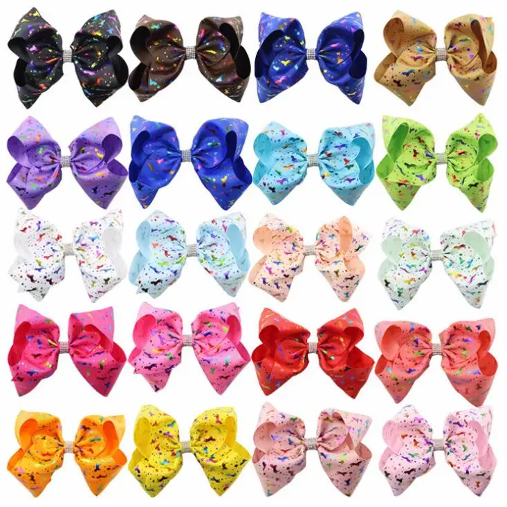 

20pcs Free shipping Hot Unicorn Hair Bow Rainbow Pink Unicorn Birthday Girl Hair Bow Clip Sleeping Unicorn Hair Bow Headband