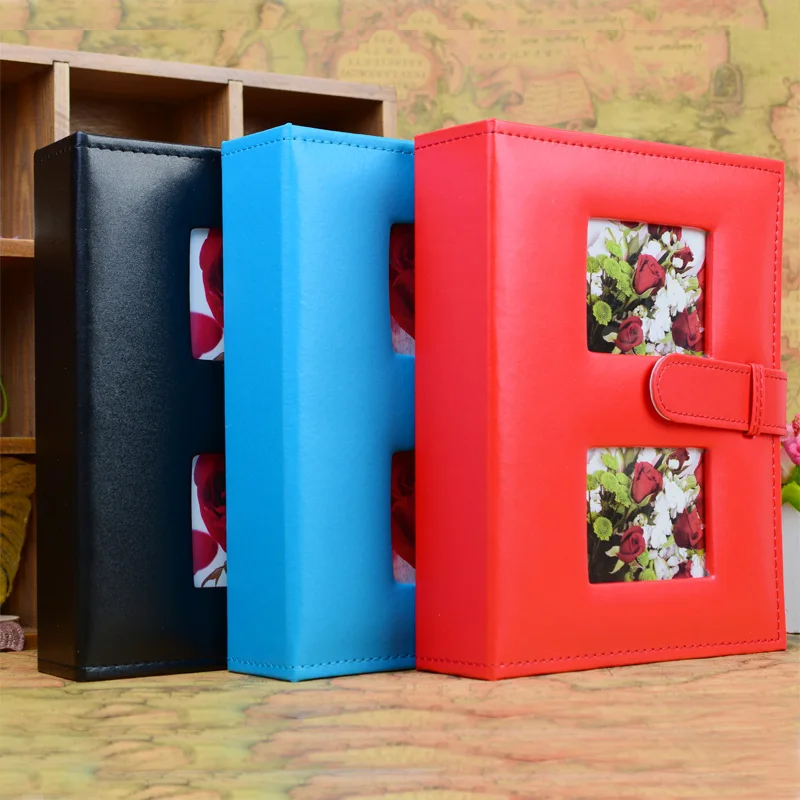 Фотоальбом с кожаным покрытием "Хай-энд", междустраничный, размером 4R (15,2 х 10,2 см), 200 карманов для фотографий, для детей и семьи, с пряжкой.