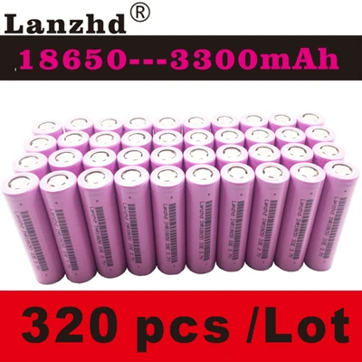320 PCS 18650 перезаряжаемые батареи для samsung 18650 батарея 3300mAh INR18650 30A литий-ионный 3,7 V 18650VTC7 18650(40 шт-400 шт - Цвет: 320 PCS