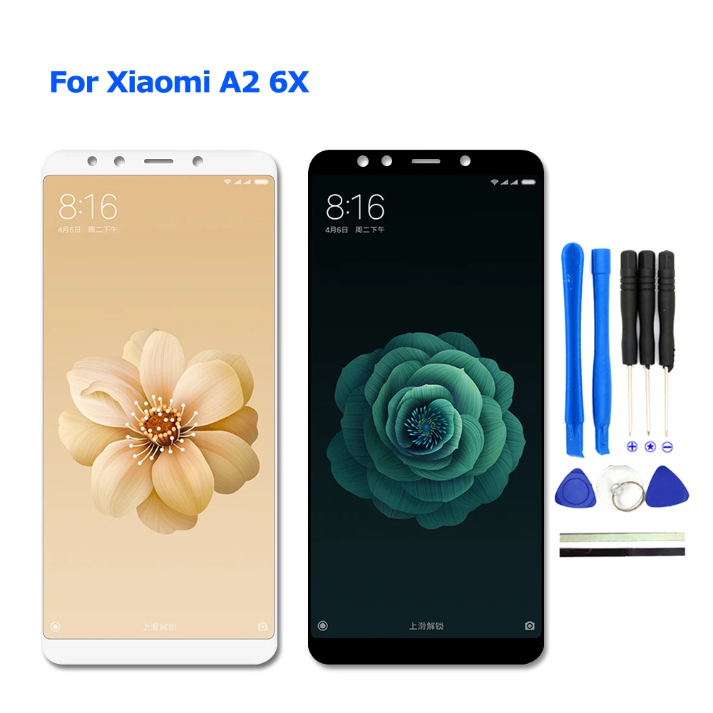Для Xiaomi Mi A2 6X ЖК дисплей + цифровой дигитайзер сенсорного экрана в сборе с рамкой