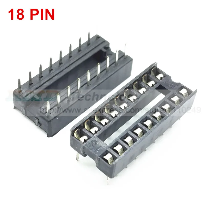 18pin ic seat 18 pin 2 54 мм PIN шаг socket chip base slot 50 шт./лот Бесплатная доставка|pin 2.54|lot lotseat |
