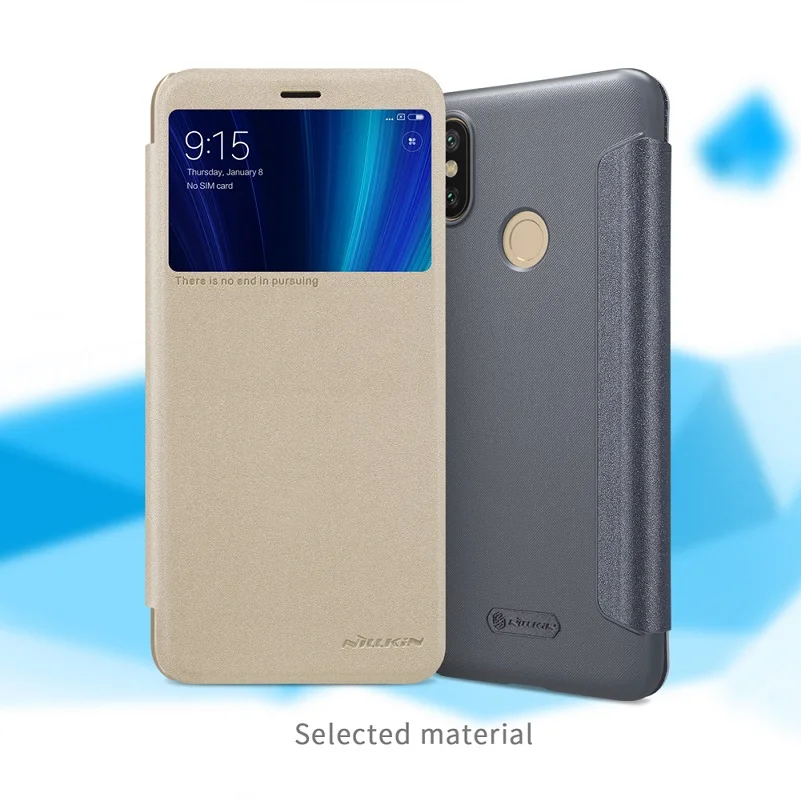 Для xiaomi mi a2 чехол 5,99 дюймов NILLKIN блестящий чехол-флип smart wake up view window Пластиковая Задняя крышка для xiaomi mi 6x чехол