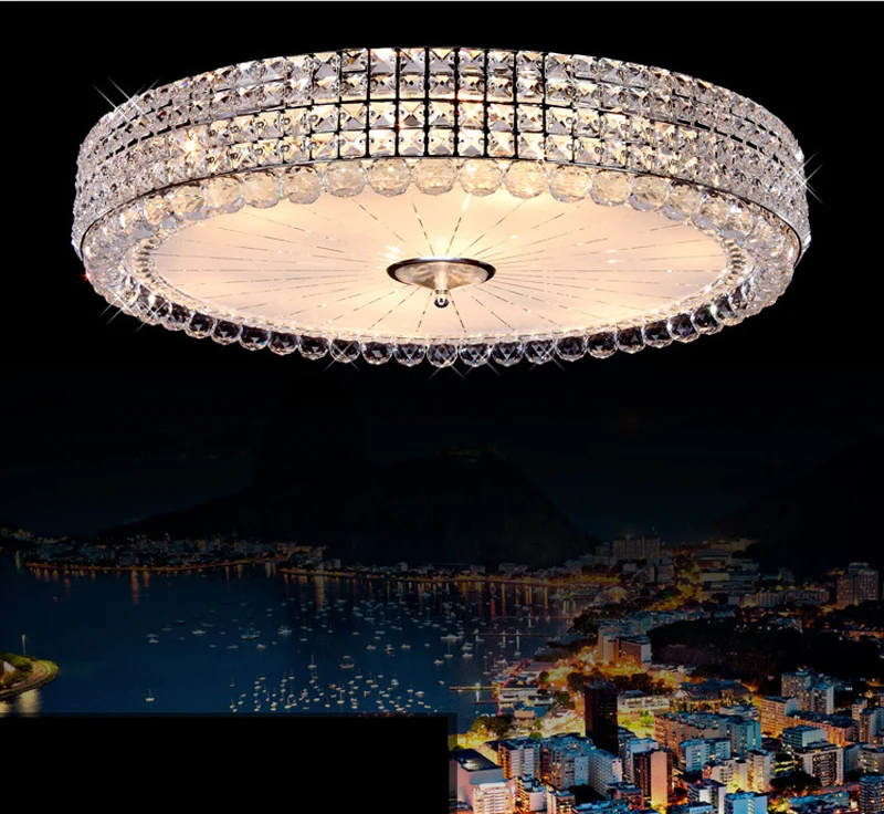 Modern simple circular high power LED chip crystal ceiling lamp living room bedroom led lighting fixture lamps light | Лампы и