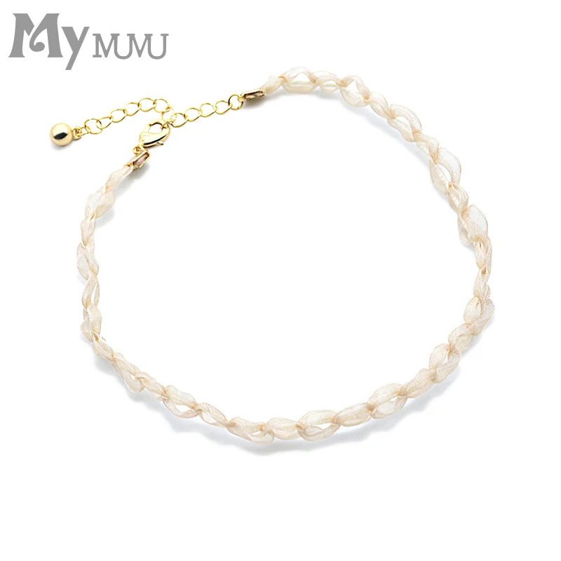 Ожерелье-чокер женское стрейчевое с татуировками винтажное эластичное колье в