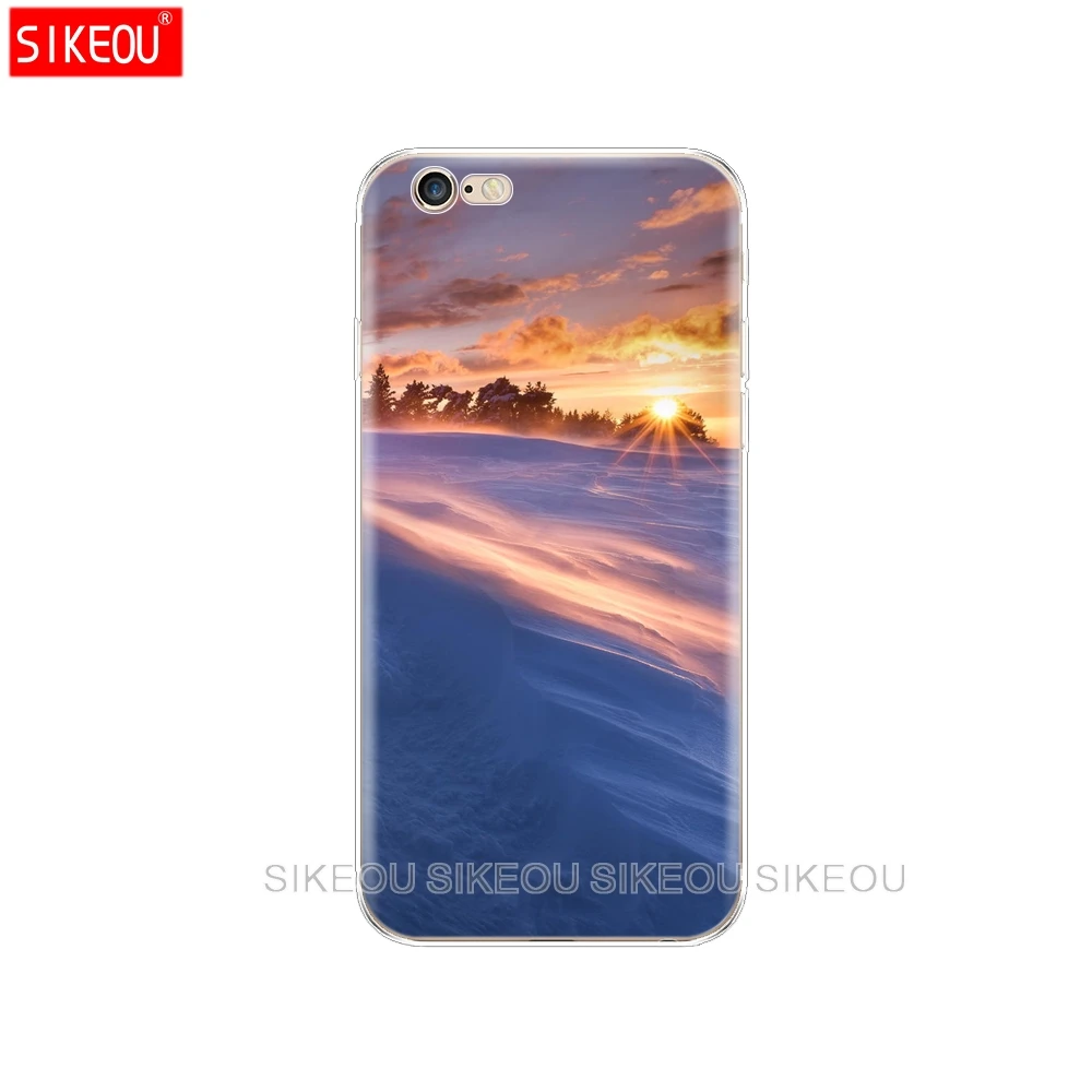 Силиконовый чехол для телефона Iphone 6X8 7 6s 5 5s SE 2020 Plus 10 XR XS 11 pro Max зимние пейзажи