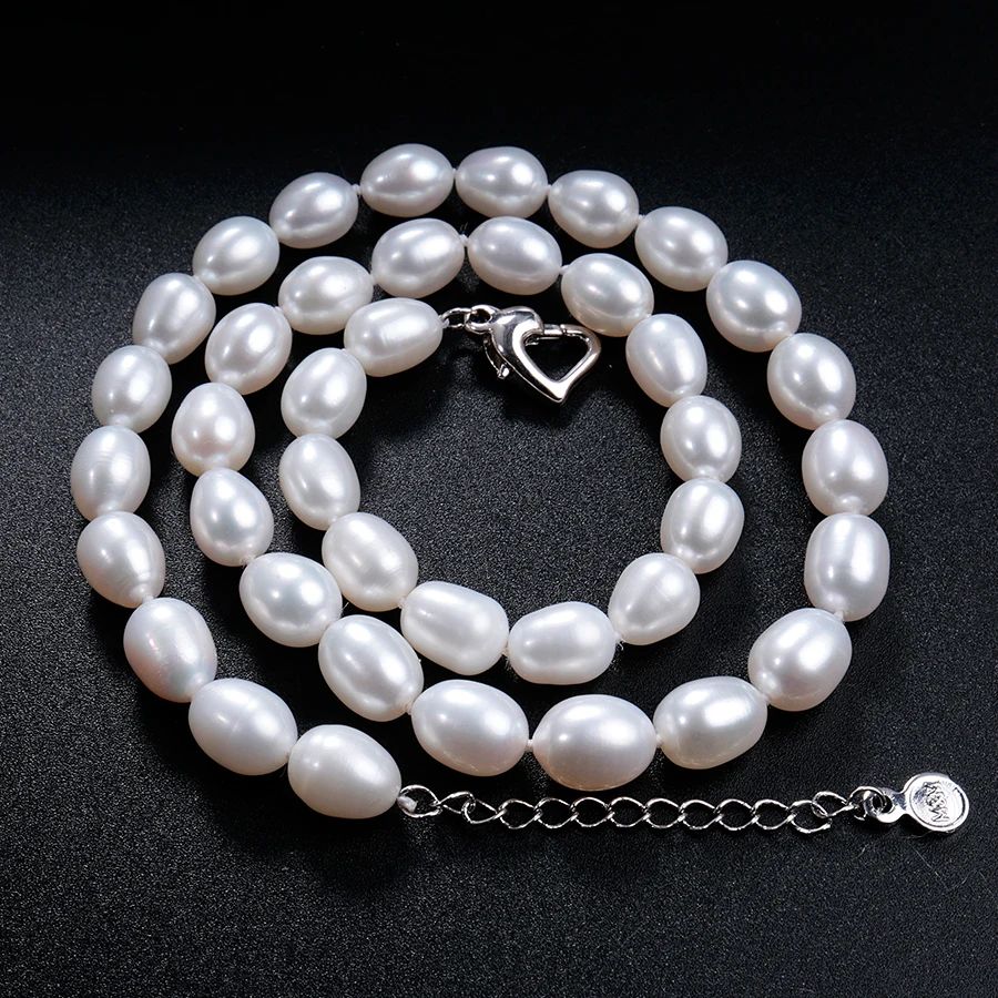 Белый натуральный пресноводный жемчуг ожерелье для женщин 6 7 мм/7 8 мм Ожерелье