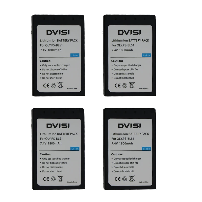 

4Pcs 1.8Ah PS-BLS1 PS BLS1 PSBLS1 Rechargeable Battery for Olympus PEN E-PL1 E-PM1 EP3 EPL3 Evolt E-420 E-620 E-450 E-400 E-410