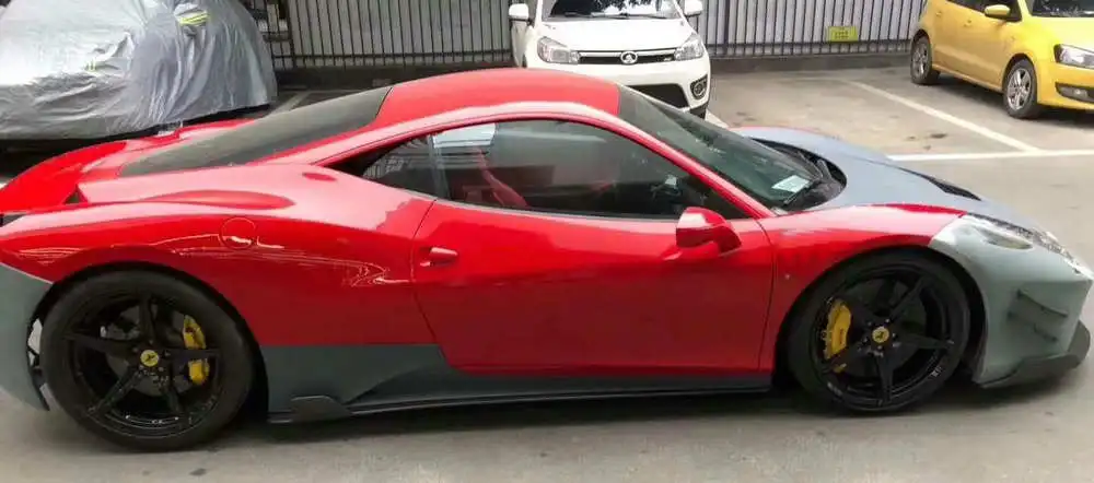 FRP материал PD Стиль Авто кузов Комплект кузова для Ferrari 458 передний бампер+ крышка капота+ задний бампер+ Диффузор+ Боковая юбка