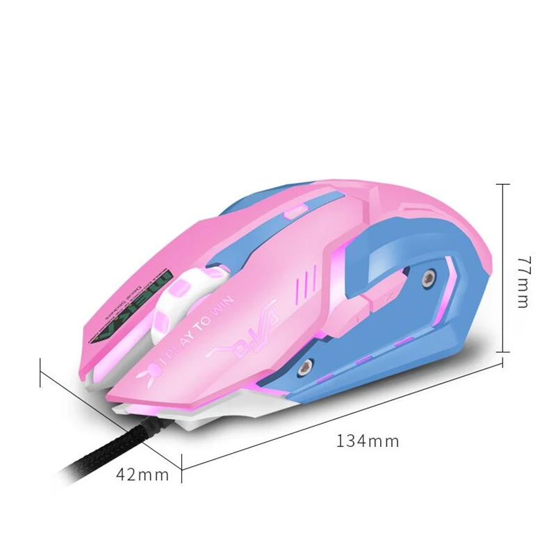 OW 6 кнопок игровая дышащая мышь с подсветкой D. VA Reaper проводная USB компьютерная для