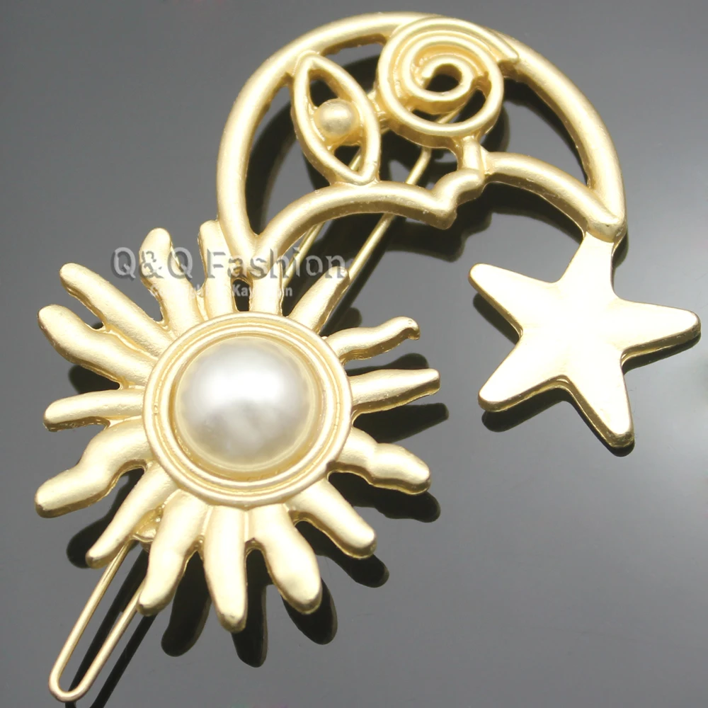 Grecian Aztec Mayan Золотая заколка для волос Sun Moon Star на голову платье ювелирные