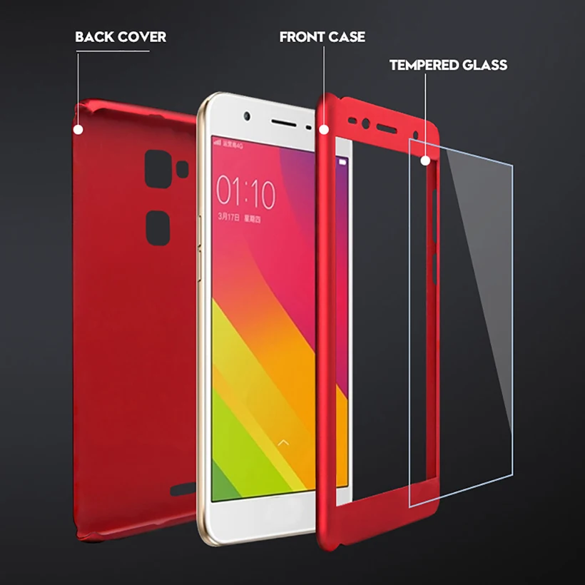 360 Degree Full Coverage Cases For Iphone 7 Case 8 Plus X XS XR Max 6 6S 5 5S SE Plastic Covers With Tempered Glass | Мобильные