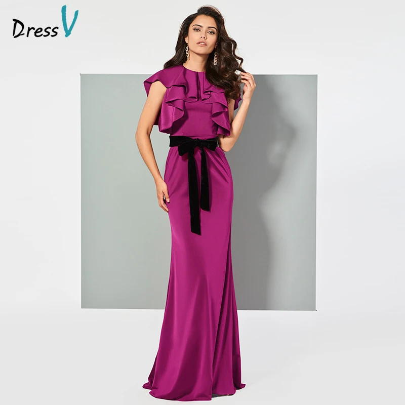 Tanpell вечернее платье с овальным вырезом Русалка элегантными короткими рукавами