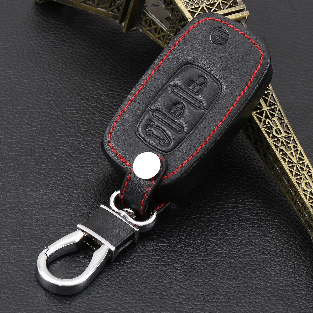 Автомобильный брелок складной кожаный чехол для ключа LADA Sedan Largus Kalina Granta Vesta X Ray XRay