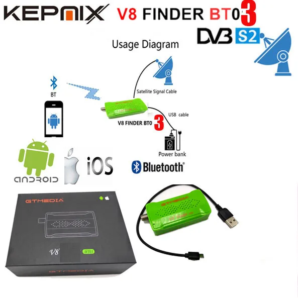 Gt медиа V8 прибор обнаружения bt03 gtmedia Finder DVB S2 bluetooth спутниковый искатель