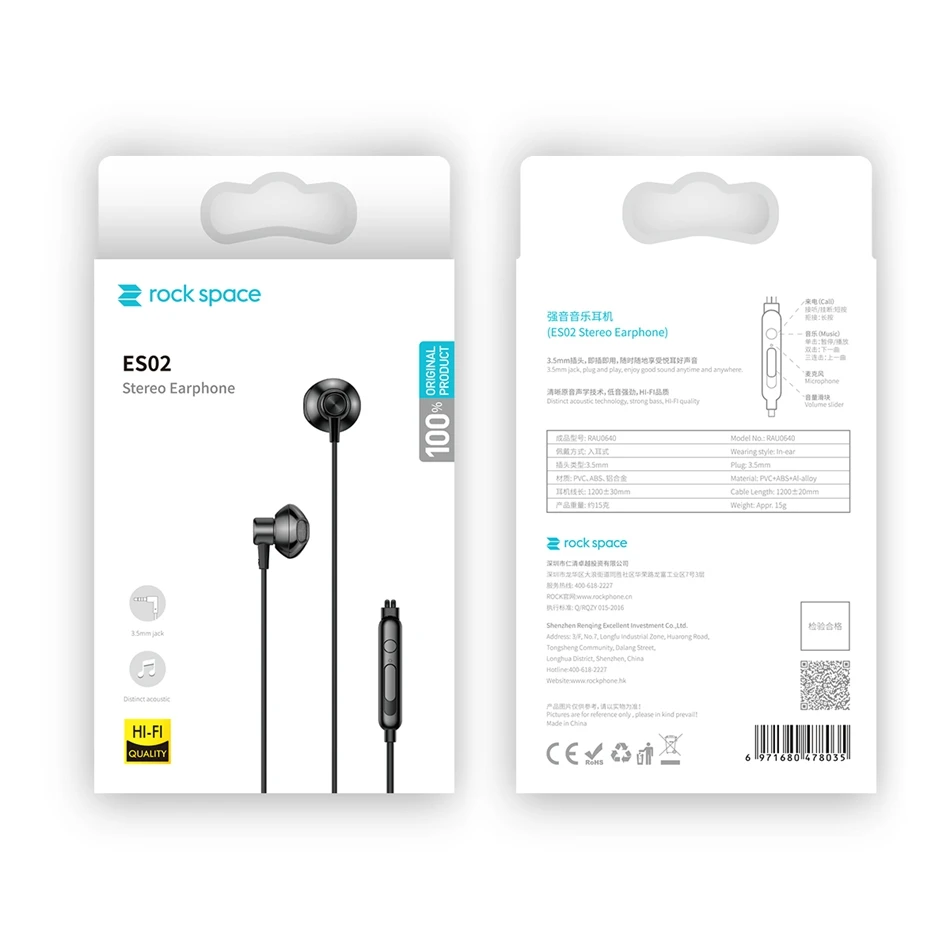 ROCK Bass Sound наушники-вкладыши спортивные наушники с микрофоном для Xiaomi iPhone samsung гарнитура 3,5 мм разъем провод наушники