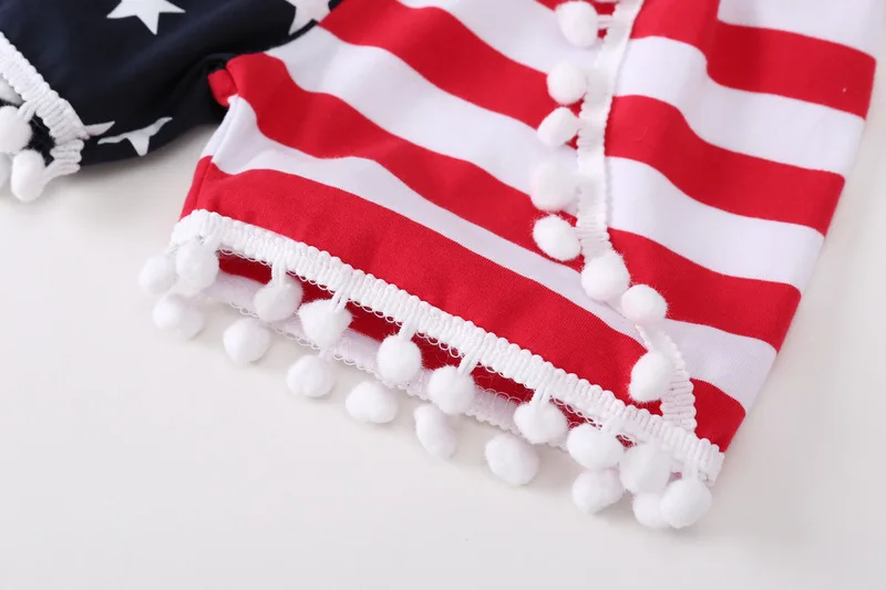 День Независимости детская одежда футболка без рукавов с белой шорты в полоску