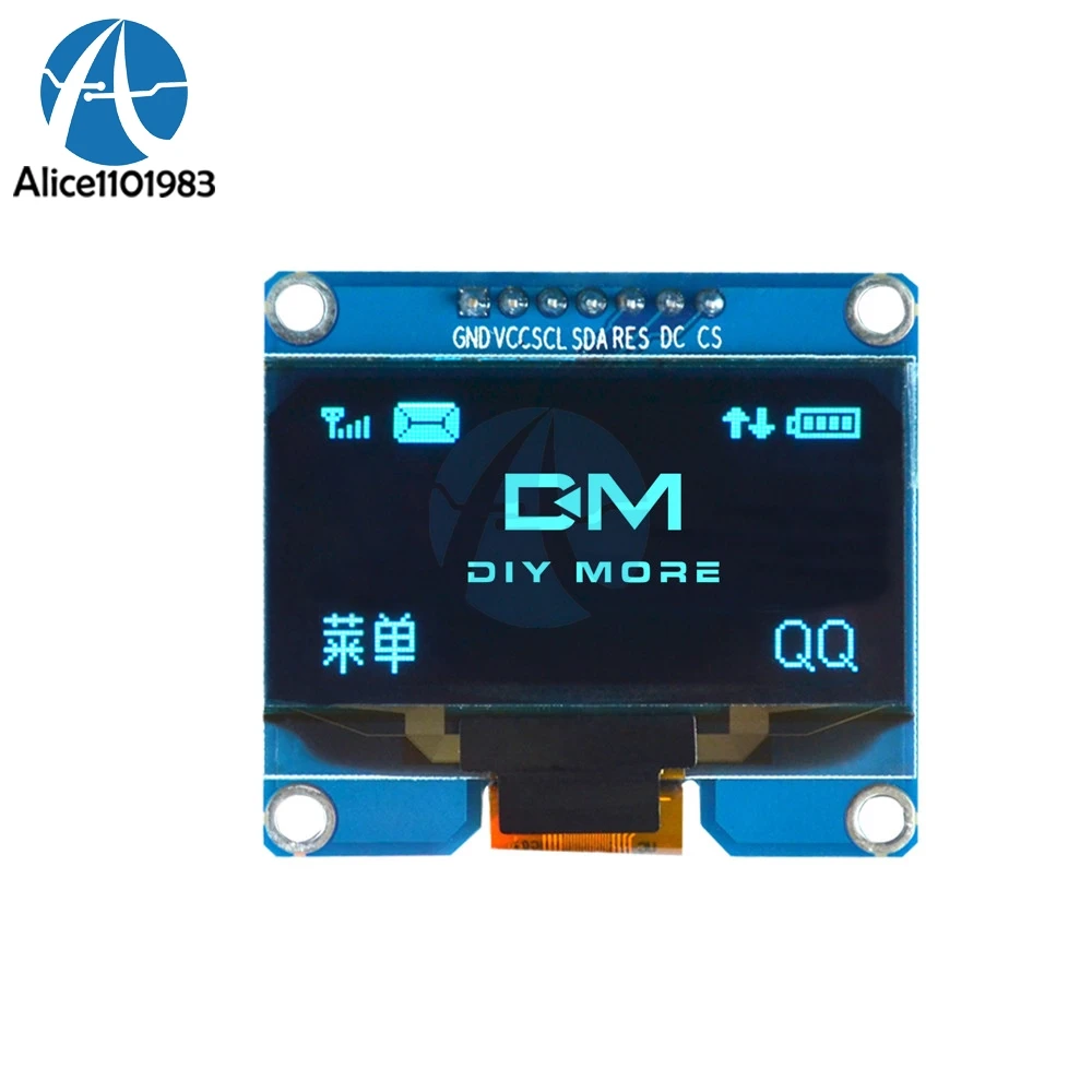 OLED модуль 1 54 дюйма 7 контактов белый/синий/желтый с интерфейсом IIC I2C SPI|ЖК-модули| |