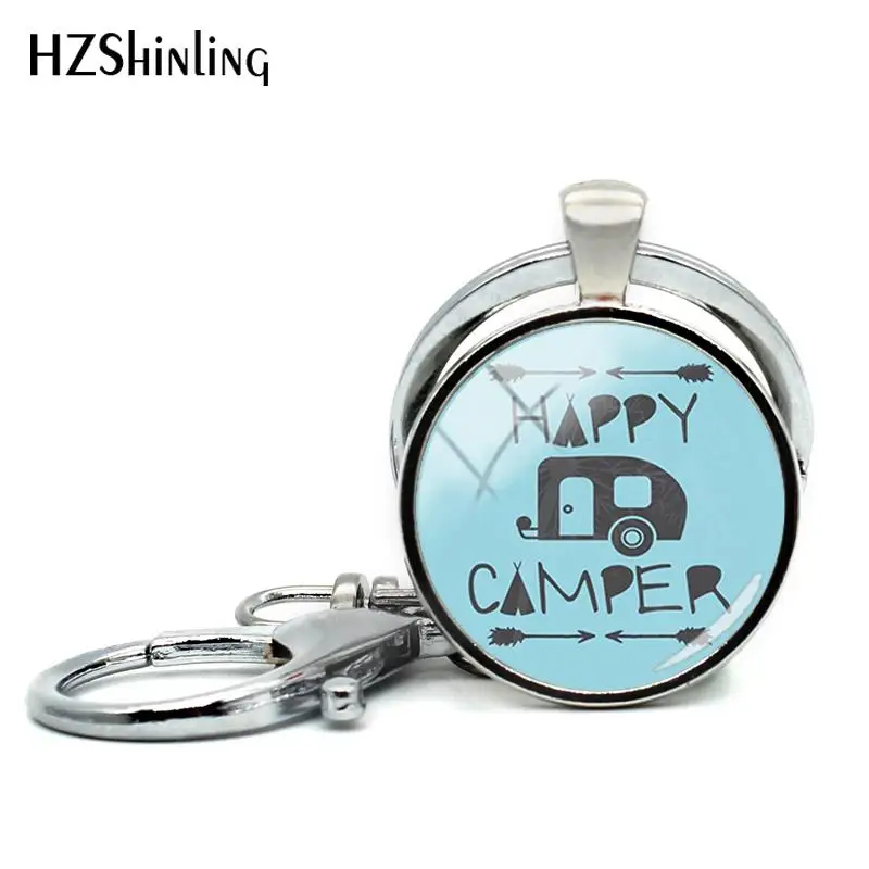 Брелок Happy Camper для путешествий автомобильный брелок стеклянный купол ручная