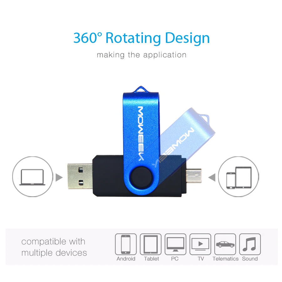 Moweek USB флэш-накопитель 2018 Новый cle usb флеш-накопитель 128 г otg 2 0 смартфон 4/8/16/32/64 ГБ
