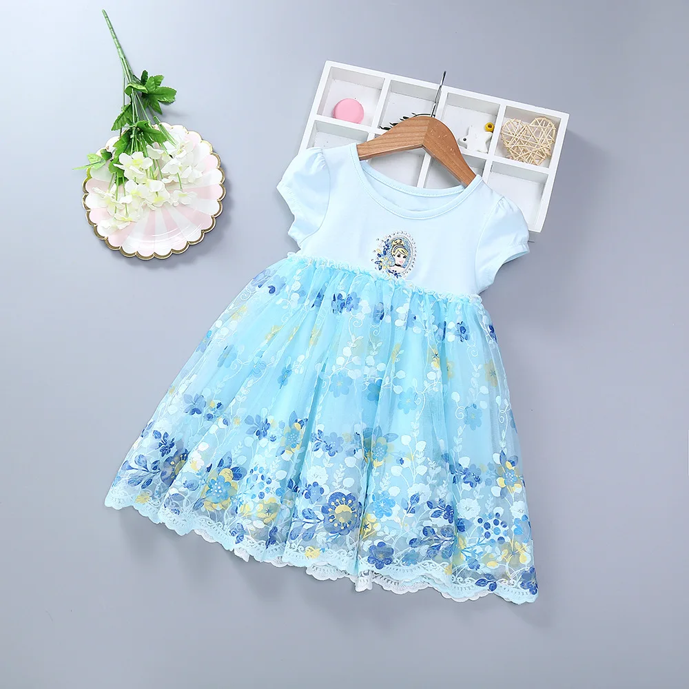 Lace High Quality Girl Dresses Princess Children Clothing Anna Elsa Cosplay Costume Kid's Party Dress Baby Girls Clothes | Детская