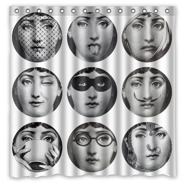 180x180 см Новое поступление Водонепроницаемый ткань rosenthal Piero fornasetti проектные работы Ванная комната душа Шторы полиэстер Ванна Шторы