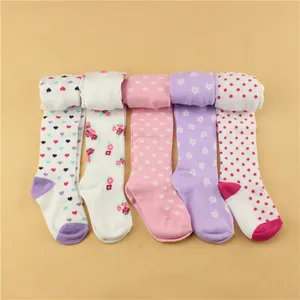 3 шт.партия, весенне-осенние детские колготки с цветочным принтом жаккард из чистого хлопка, высококачественные детские колготки