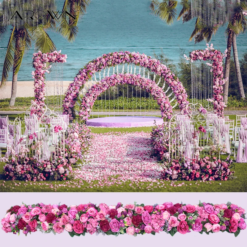 

JAROWN Artificial 2M Rose Flower Row Wedding Arched Door Decor Flores Silk Peony Road Cited Flowers Home Party Decoration Maison