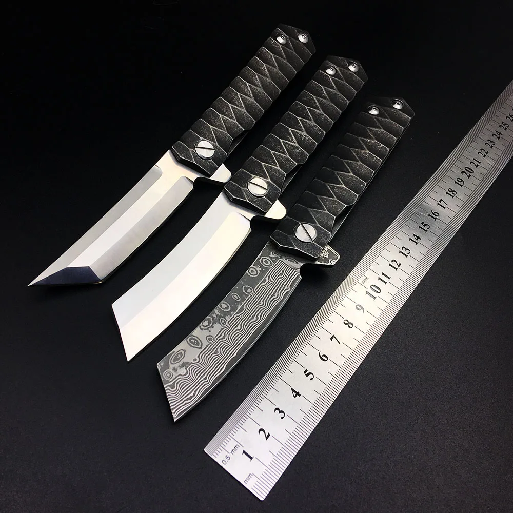 Складной нож BJL D2 Knives тактическая бритва дамасский подшипник карманные ножи для