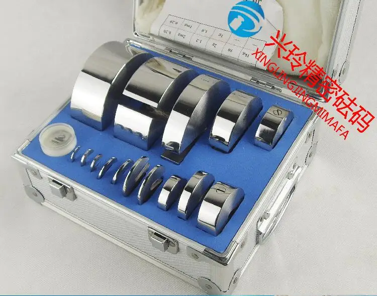 

M1 Grade 19 pcs 100mg-2kg Stainless Steel Digital Scale Type C calibration Weights set With Calibration check , precision Packe