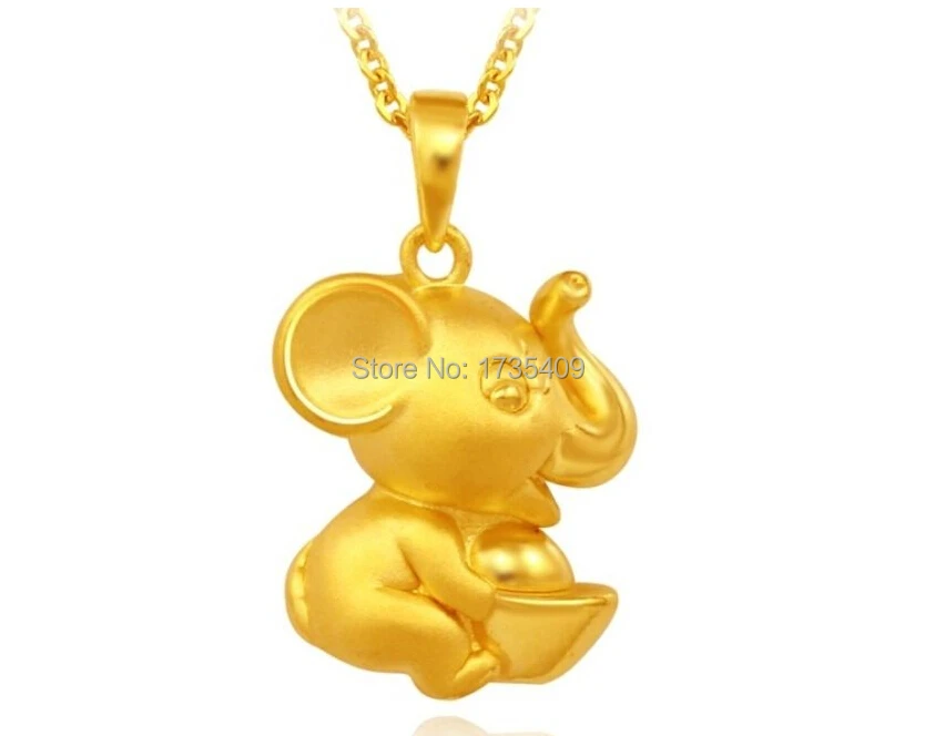 Чистый 24K желтое золото кулон/3D Blissing слона слиток кулон/3 52g|pendant swarovski|pendant cheappendant