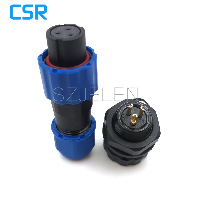 SD13 3-контактный водонепроницаемый (Гнездовой) разъем светодиодного кабеля IP68 ток
