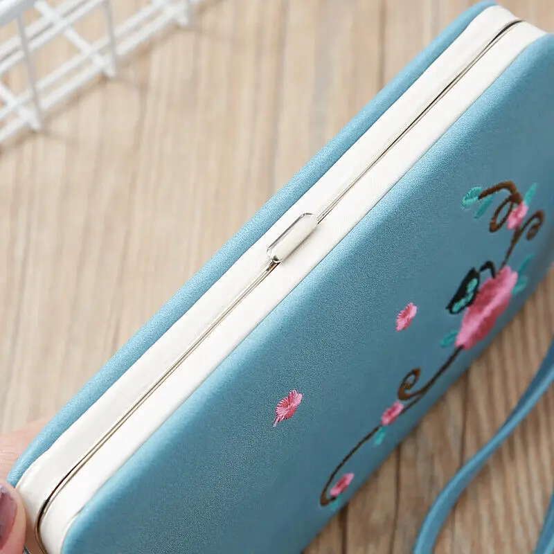 Новый женский кошелек длинный кожаный с цветочным рисунком милый складной