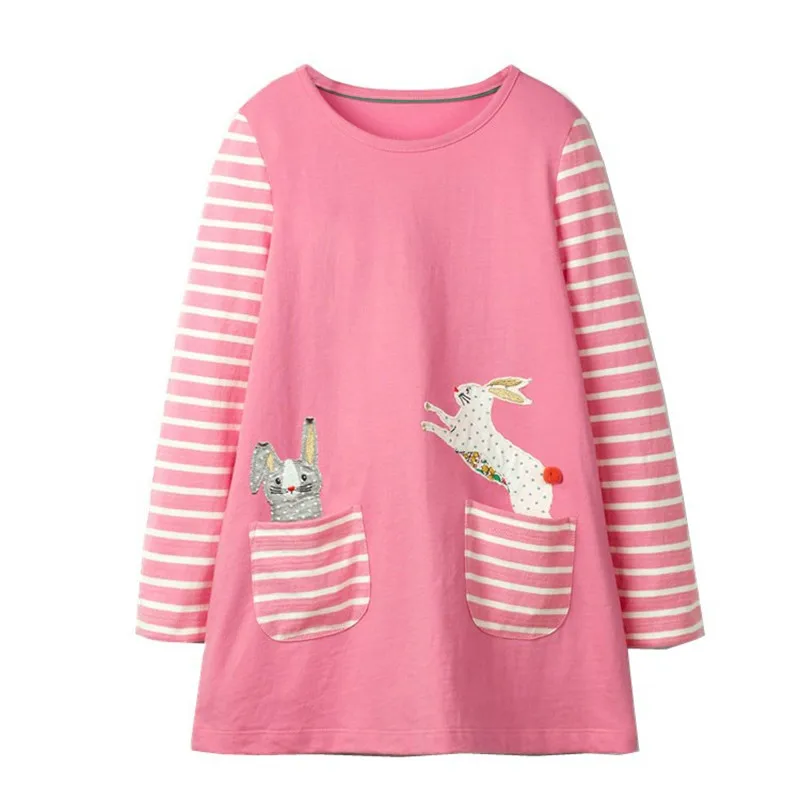 Jumping meters stripe dresses baby clothing for autumn wear fashion children casual clothes dressing kids girl frocks dress | Детская