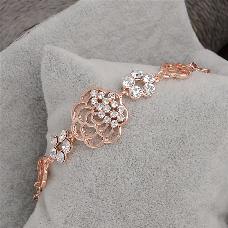 Женский браслет с бусинами MINHIN свадебный на цепочке цветами|bracelets for|wedding braceletchain