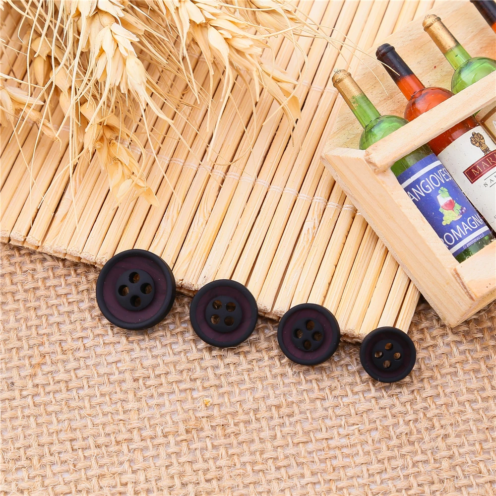100 шт четыре отверстия смоляные пуговицы круглое деревянное кольцо глубокие
