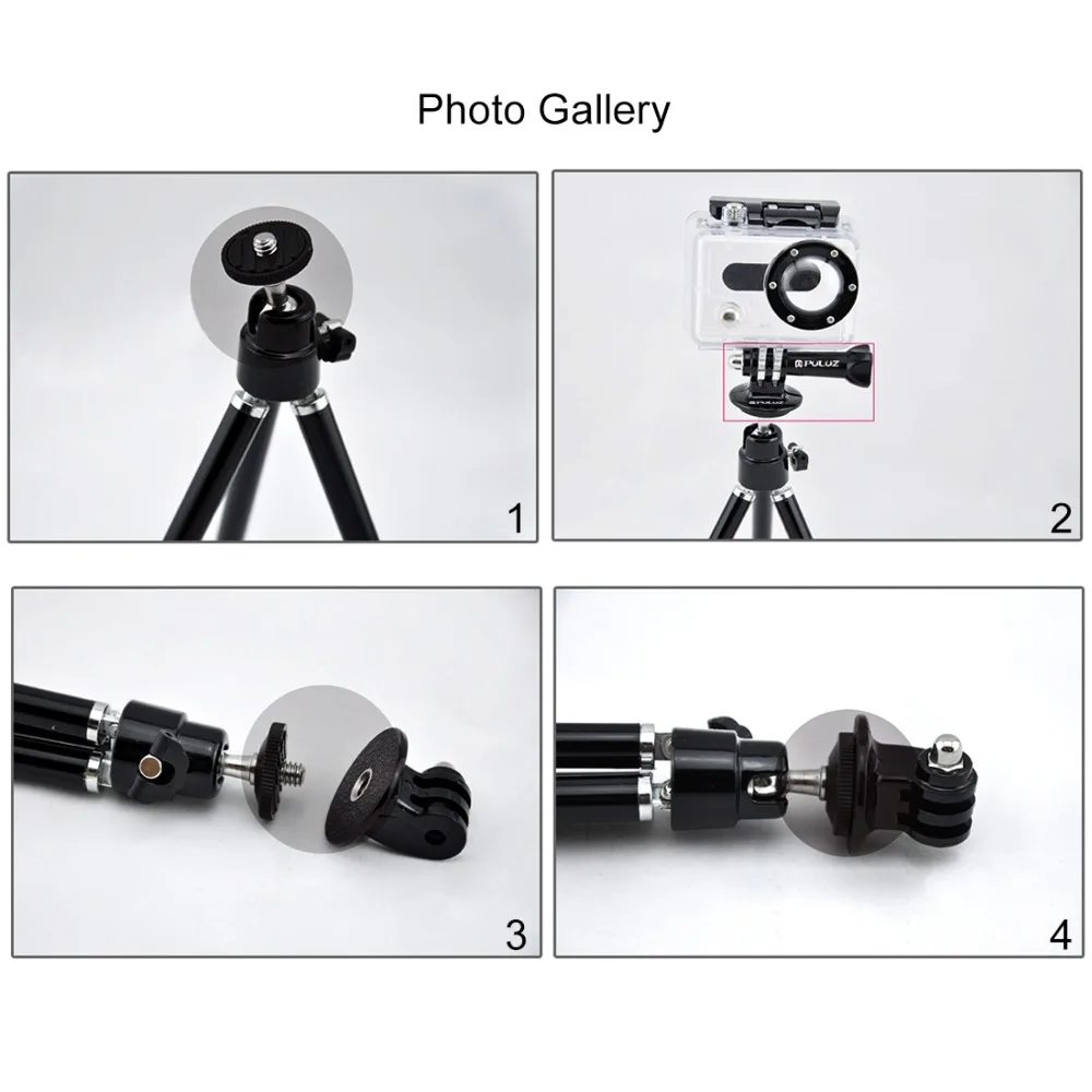 

PULUZ-Adaptador de cmara Go Pro, adaptador de montaje para trpode para GoPro