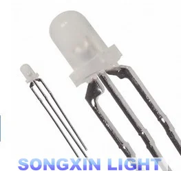 1000 шт прозрачные круглые двухцветная Кольцевая вспышка светодиодный 3 мм Би-цвет