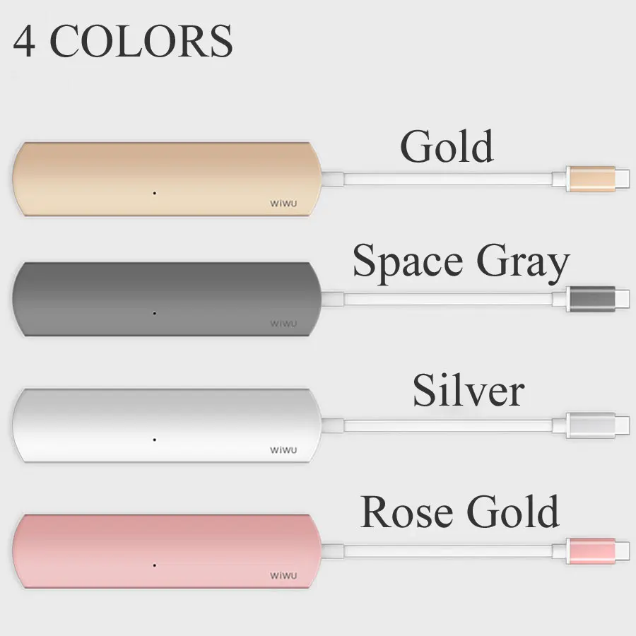 WIWU USB 3 0 Hub для Macbook Pro Type C 5 в 1 адаптер с несколькими портами порт зарядки MacBook 12
