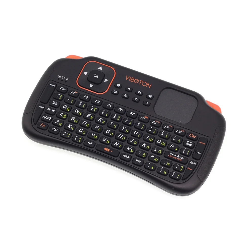 Viboton S1 Русская клавиатура 2 4 ГГц Мини Беспроводная Air Mouse с тачпадом для Android TV Box