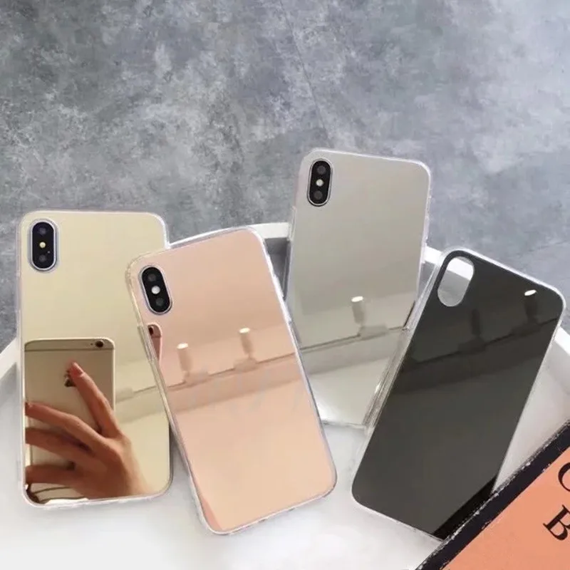 Роскошный Глянцевый зеркальный Мягкий чехол из ТПУ для iPhone 8 7 6 6s Plus 5 5S SE X