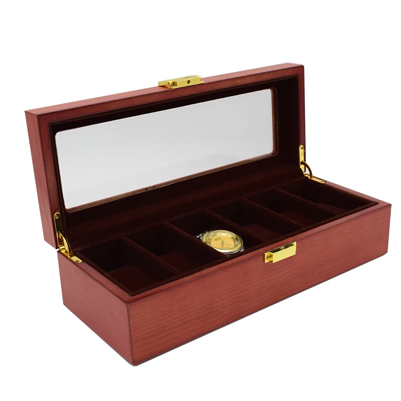 6 слотов массивная деревянная коробка вахты коль Saati caja reloj часы Организатор Чехол Кахас де Regalo caixa para relogio подарок часы держатель