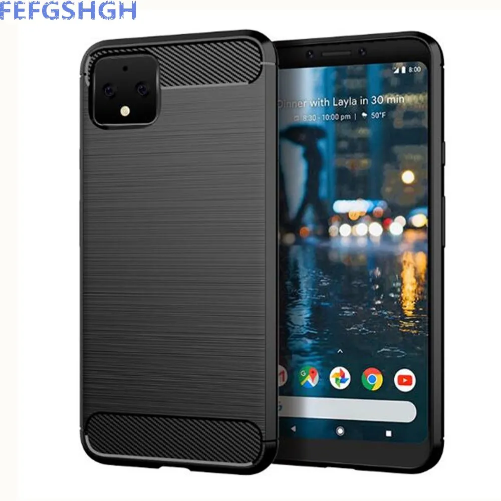 Чехол из углеродного волокна для Google Pixel 4 XL резиновый силиконовый чехол телефона