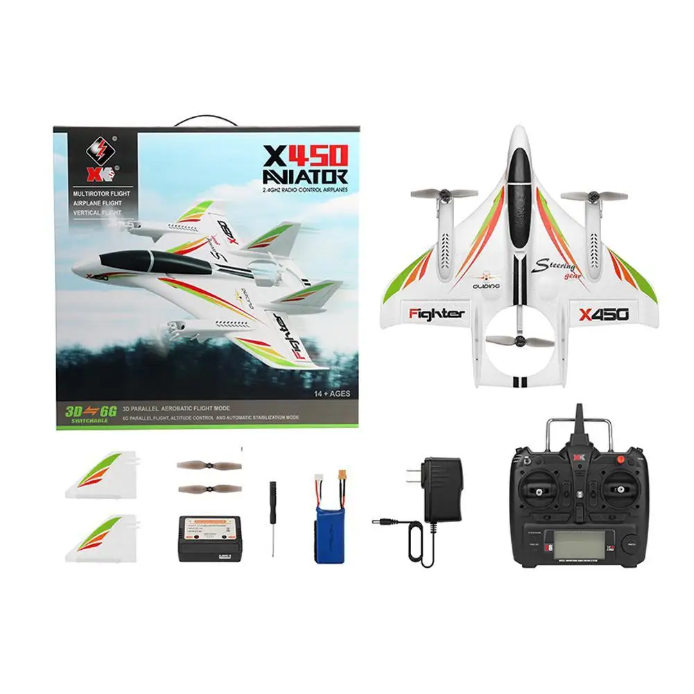 CREAT POWER STAR Wltoys Xk X450 6 полосный бесщеточный вертикальный самолёт для взлета/посадки