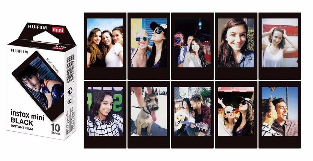 2 пакеты Fuji Fujifilm Instax Mini Instant пленки монохромный + черная рамка Фотобумага для мини 8
