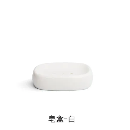 White soap holder Диспенсер для жидкого мыла, кухонный, керамический, для ванной, для украшения дома, Фарфоровые аксессуары, держатель для мыла, для отеля, душа, шампунь, бутылка, набор - Цвет: White soap holder