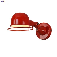 iwhd red nordic modern led wall lamp bedroom living room adjustable mechanical wall light fixtures wandlamp apliques pared